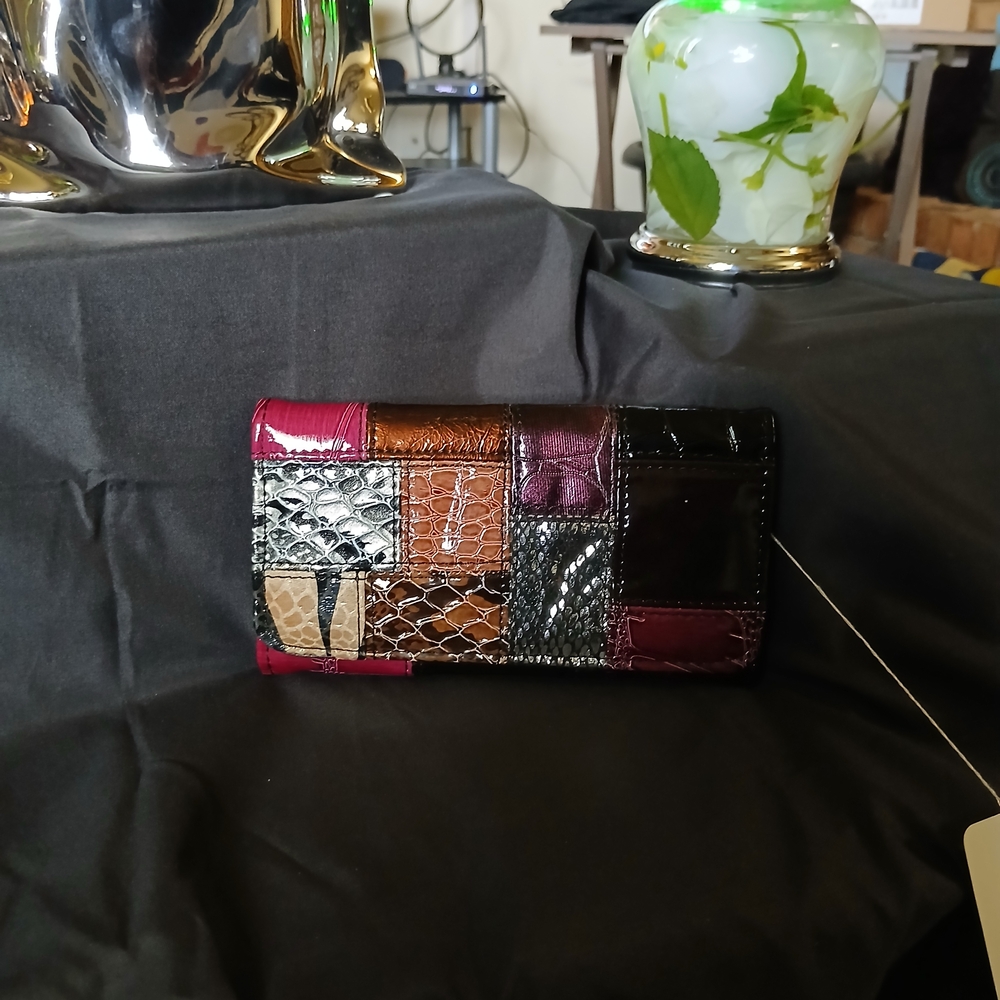 Multicolor Patchwork Leather Wallet - image 2